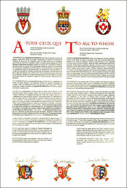 Lettres patentes concédant des emblèmes héraldiques à Jacques Duchesneau Lettres patentes concédant des emblèmes héraldiques à Jacques Duchesneau