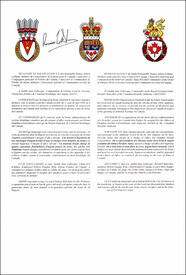 Vice Regal Warrant granting heraldic emblems to the Dauphin Herald Extraordinary and Saguenay Herald of the Canadian Heraldic Authority