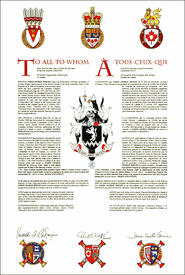 Letters patent granting heraldic emblems to James George Phelps Letters patent granting heraldic emblems to James George Phelps