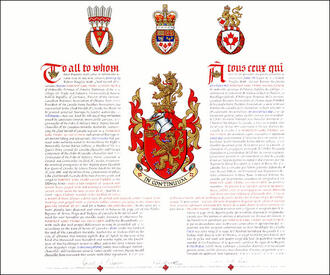 Letters patent granting heraldic emblems to Manfred Karl Franz von Holitzner