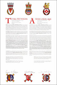 Lettres patentes concédant des emblèmes héraldiques à Marilyn Trenholme Counsell Lettres patentes concédant des emblèmes héraldiques à Marilyn Trenholme Counsell