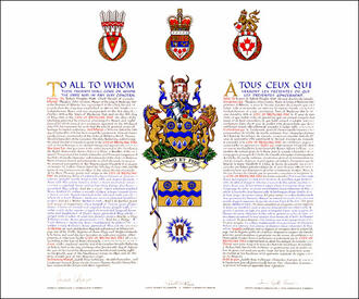 Letters patent granting heraldic emblems to the City of Medicine Hat