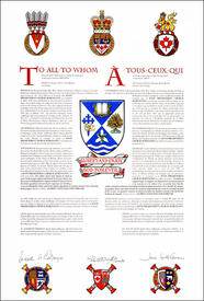 Letters patent granting heraldic emblems to Knox Presbyterian Church