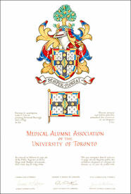Letters patent granting heraldic emblems to the Medical Alumni Association of the University of Toronto