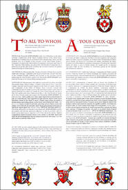 Lettres patentes concédant des emblèmes héraldiques à Judy Gingell