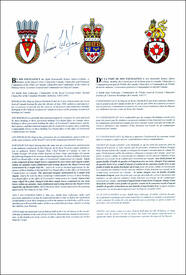 Mandat vice-royal approuvant des emblèmes héraldiques pour les Distinctions honorifiques de la fonction vice-royale et des commissaires territoriaux