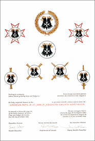Letters patent granting heraldic emblems to the Sovereign Order of St. John of Jerusalem Knights Hospitaller