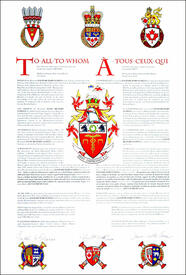 Letters patent granting heraldic emblems to David Richard Staples Letters patent granting heraldic emblems to David Richard Staples