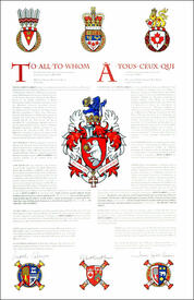 Lettres patentes concédant des emblèmes héraldiques à Donn Larsen Lettres patentes concédant des emblèmes héraldiques à Donn Larsen