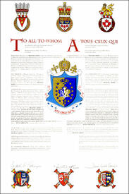 Lettres patentes concédant des emblèmes héraldiques à Michael Bzdel