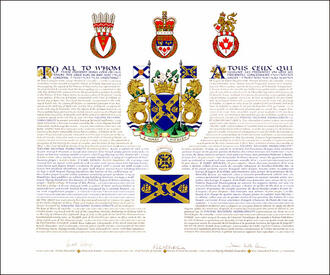 Letters patent granting heraldic emblems to  the Halifax Regional Municipality