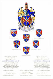 Letters patent granting heraldic emblems to James Edwin Harris Miller