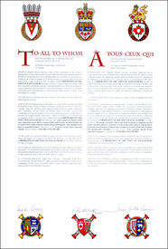 Lettres patentes enregistrant les emblèmes héraldiques de la Corporation of the Town of Wallaceburg