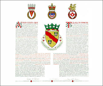 Lettres patentes concédant des emblèmes héraldiques à la Municipalité du canton de Grenville Lettres patentes concédant des emblèmes héraldiques à la Municipalité du canton de Grenville