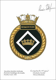 Letters patent approving the Badge of HMCS Edmonton