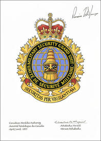 Letters patent approving the Badge of the Military Security Guard Unit Letters patent approving the Badge of the Military Security Guard Unit