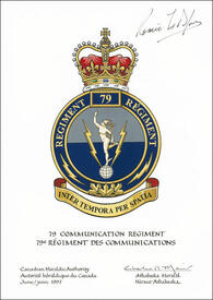 Letters patent approving the Badge of 79 Communication Regiment Letters patent approving the Badge of 79 Communication Regiment