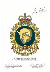 Letters patent approving the Badge of 38 Canadian Brigade Group