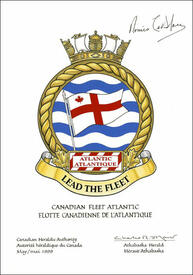 Letters patent approving the Badge of Canadian Fleet Atlantic Letters patent approving the Badge of Canadian Fleet Atlantic