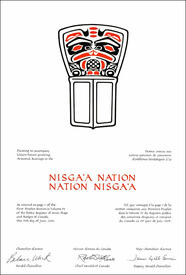 Lettres patentes concédant des emblèmes héraldiques à la Nation Nisga'a Lettres patentes concédant des emblèmes héraldiques à la Nation Nisga'a