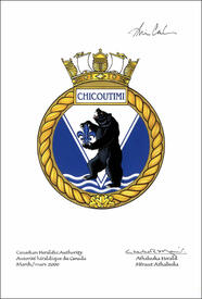 Approval of the Badge of H.M.C.S. Chicoutimi