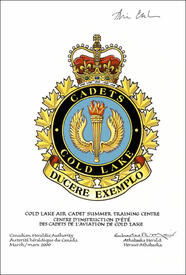 Approval of the Badge of the Cold Lake Air Cadet Summer Training Centre Approval of the Badge of the Cold Lake Air Cadet Summer Training Centre