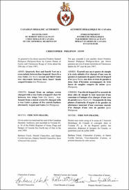 Letters patent registering the heraldic emblems of Christopher Philipson Stow Letters patent registering the heraldic emblems of Christopher Philipson Stow
