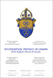 Letters patent granting heraldic emblems to the Ecclesiastical Province of Canada