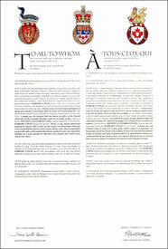 Lettres patentes concédant des emblèmes héraldiques à Barbara Uteck Lettres patentes concédant des emblèmes héraldiques à Barbara Uteck