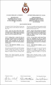 Lettres patentes enregistrant les emblèmes héraldiques de Rean Egerton Meyer