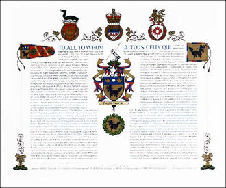 Lettres patentes concédant des emblèmes héraldiques à Benjamin Timothy Lee