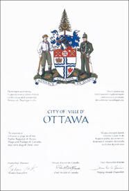 Lettres patentes supplémentaires confirmant et assignant des emblèmes héraldiques à la Ville d'Ottawa Lettres patentes supplémentaires confirmant et assignant des emblèmes héraldiques à la Ville d'Ottawa