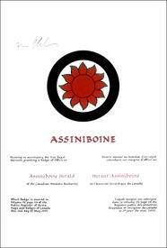 Mandat vice-royal concédant un insigne d'office au Héraut Assiniboine Mandat vice-royal concédant un insigne d'office au Héraut Assiniboine