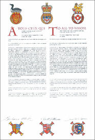 Letters patent granting heraldic emblems to the Municipalité de Sainte-Apolline-de-Patton Letters patent granting heraldic emblems to the Municipalité de Sainte-Apolline-de-Patton