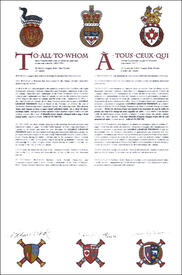 Letters patent granting heraldic emblems to George Graham Thomson Letters patent granting heraldic emblems to George Graham Thomson