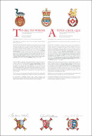 Lettres patentes concédant des emblèmes héraldiques à Kemble Greenwood