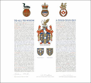 Letters patent granting heraldic emblems to Daniel Ling Letters patent granting heraldic emblems to Daniel Ling