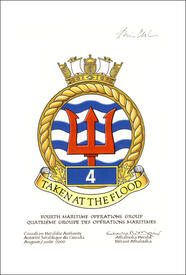 Approbation de l'insigne du Quatrième groupe des opérations maritimes Approbation de l'insigne du Quatrième groupe des opérations maritimes