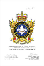 Approbation de l'insigne du Centre d'instruction du secteur du Québec de la Force terrestre