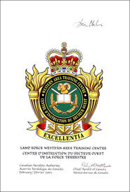 Approbation de l'insigne du Centre d'instruction du Secteur ouest de la Force terrestre Approbation de l'insigne du Centre d'instruction du Secteur ouest de la Force terrestre