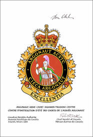 Approval of the Badge of the Argonaut Army Cadet Summer Training Centre Approval of the Badge of the Argonaut Army Cadet Summer Training Centre