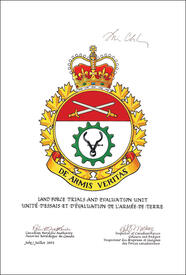 Approval of the Badge of the Land Force Trials and Evaluation Unit