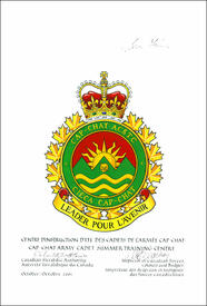 Approval of the Badge of the Cap-Chat Army Cadet Summer Training Centre Approval of the Badge of the Cap-Chat Army Cadet Summer Training Centre