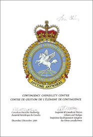 Approbation de l'insigne du Centre de gestion de l'élément de contingence Approbation de l'insigne du Centre de gestion de l'élément de contingence