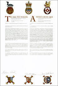 Letters patent granting heraldic emblems to Anna Grazyna Biolik Letters patent granting heraldic emblems to Anna Grazyna Biolik