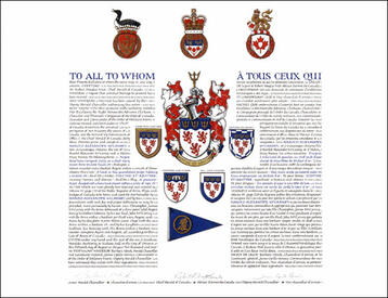 Letters patent granting heraldic emblems to Harold Alexander McCarney