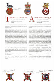 Letters patent granting heraldic emblems to Lois Elsa Hole Letters patent granting heraldic emblems to Lois Elsa Hole