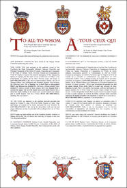 Lettres patentes concédant des emblèmes héraldiques à Iain Millington