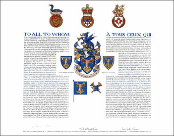 Lettres patentes concédant des emblèmes héraldiques à Brian Theodore Domander