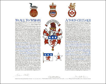 Lettres patentes concédant des emblèmes héraldiques à William Dale Murray